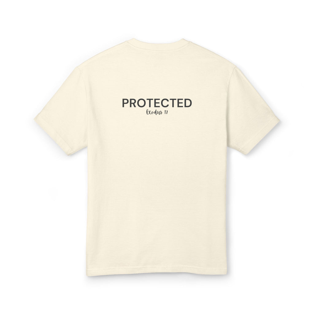Protected Tee — Black Embroidered Christian Graphic T-Shirt