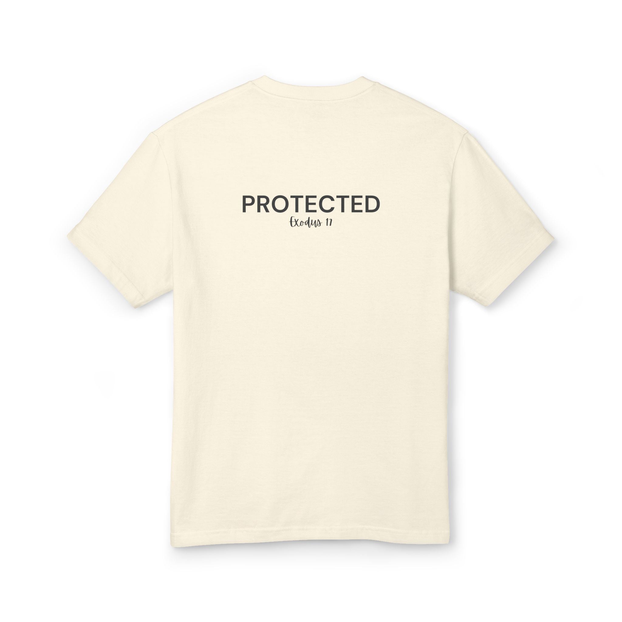 Protected Tee — Black Embroidered Christian Graphic T-Shirt