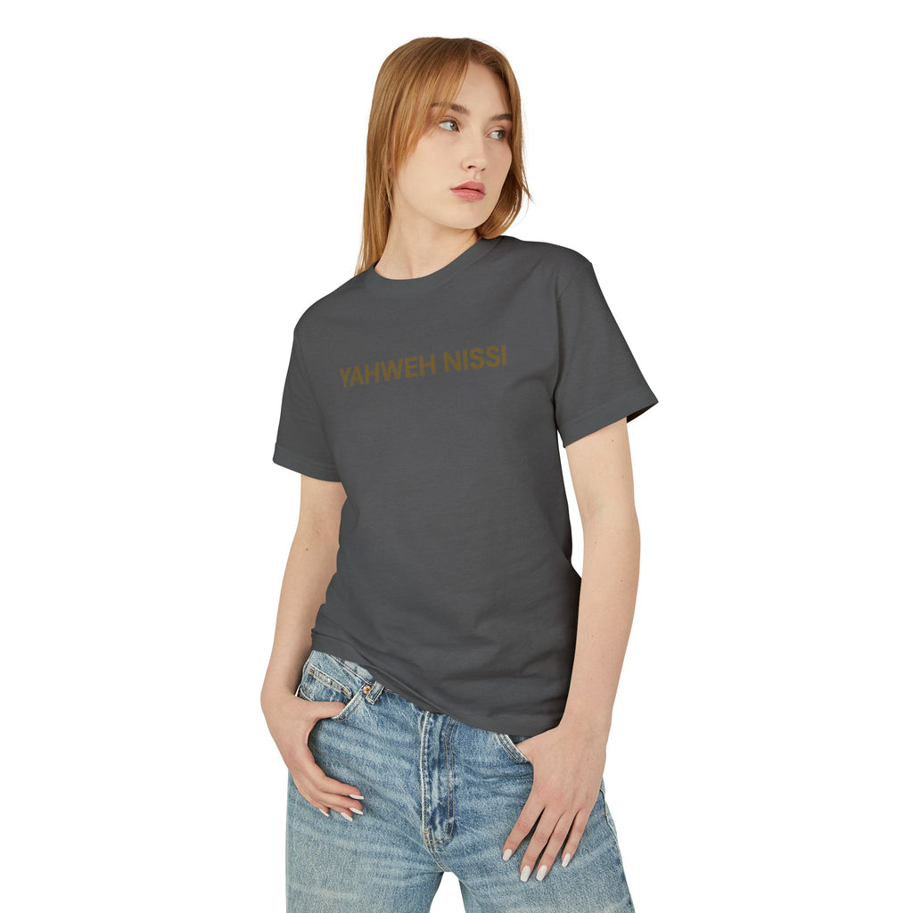 Protected Tee — Gold Embroidered Christian Graphic T-Shirt