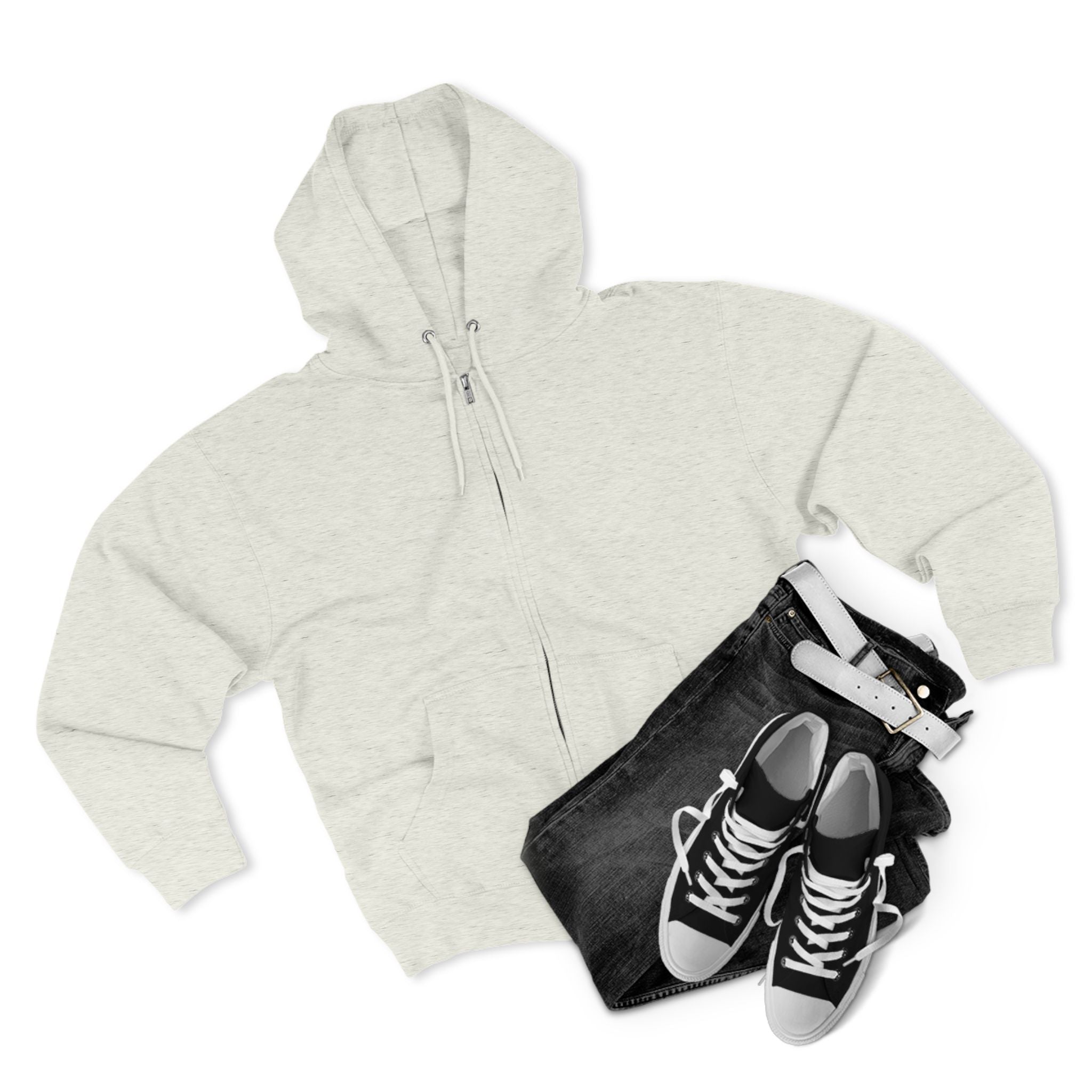 Yahweh Nissi Zip Hoodie — "The Lord Is My Banner"- White Collection - Christian Faith Pullover