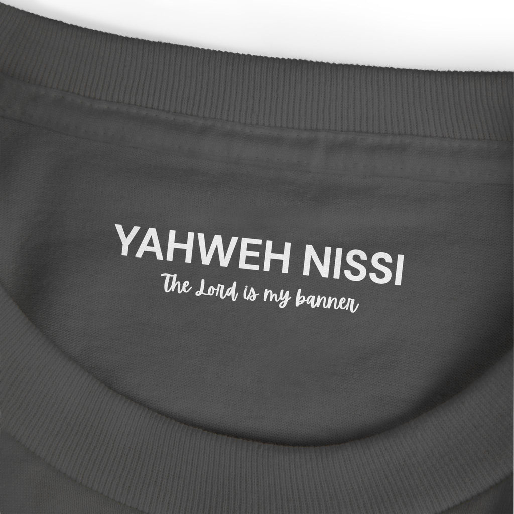 Victorious Tee — Black Embroidered Christian Graphic T-Shirt