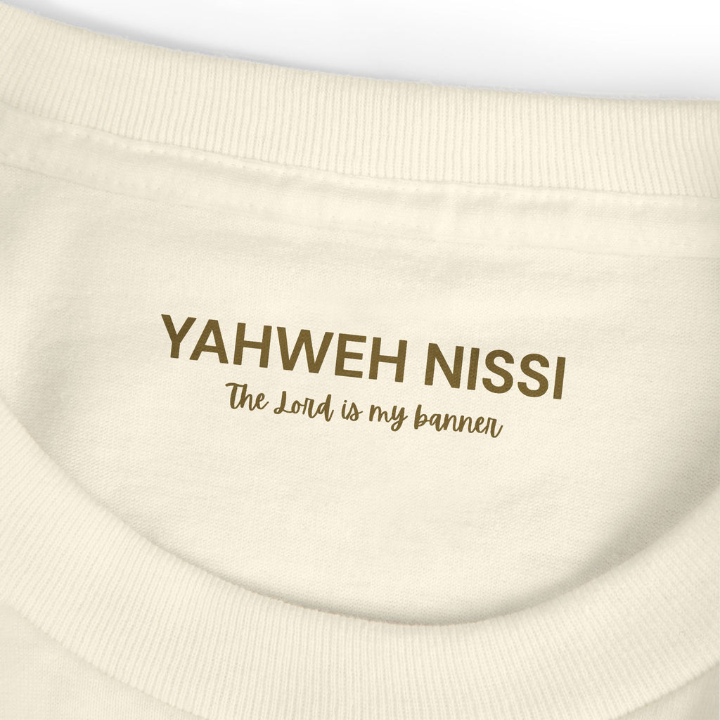 Victorious Tee — Gold Embroidered Christian Graphic T-Shirt