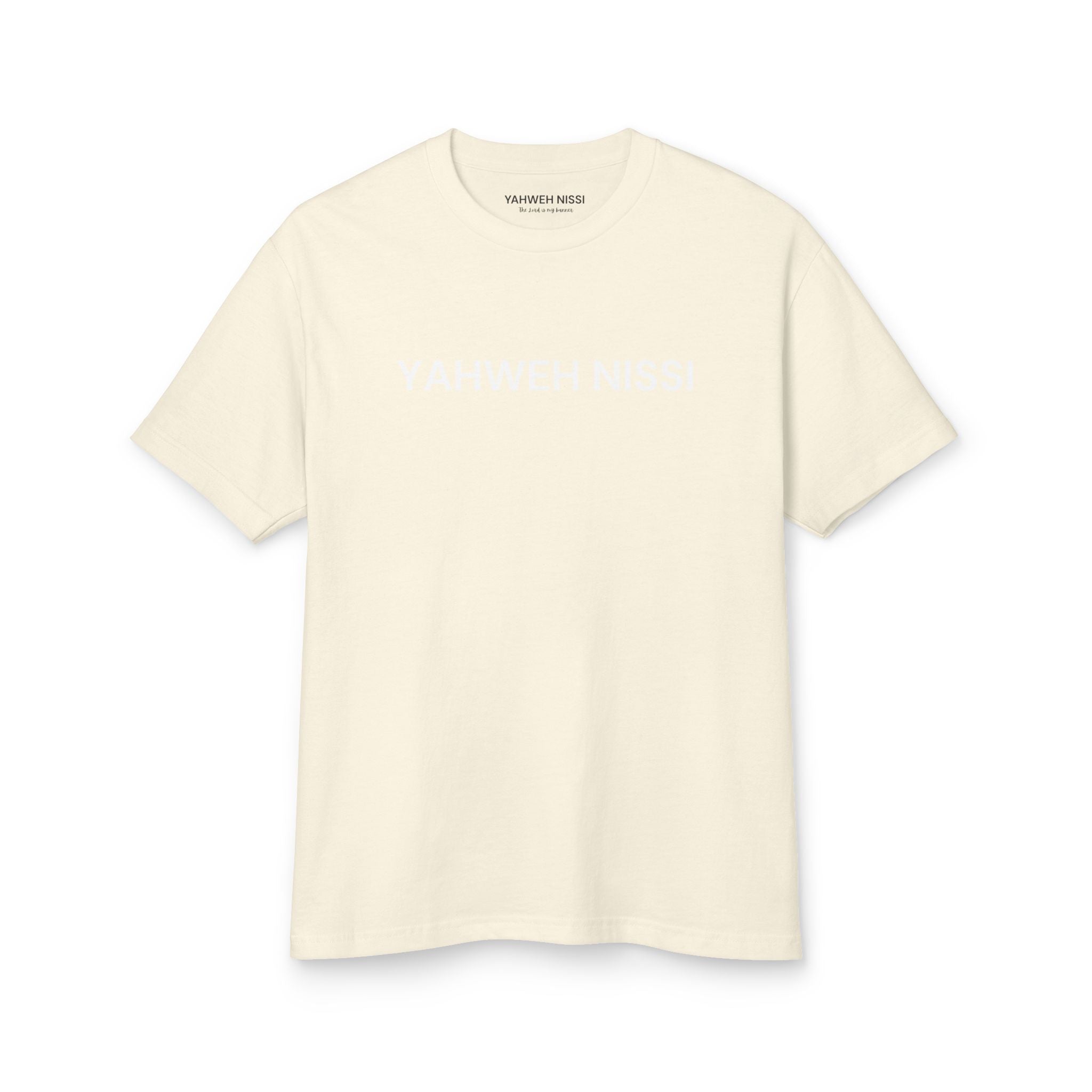 Victorious Tee — White Embroidered Christian Graphic T-Shirt