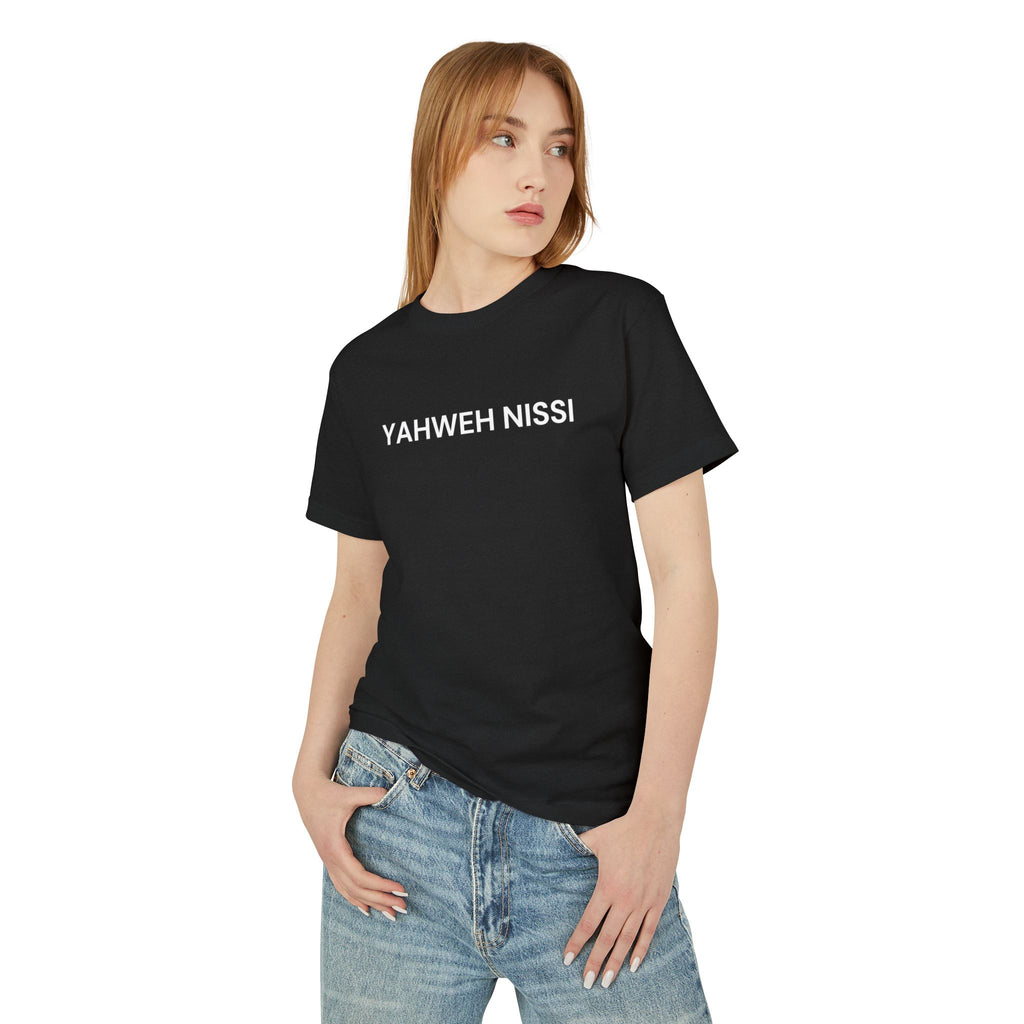 Victorious Tee — White Embroidered Christian Graphic T-Shirt