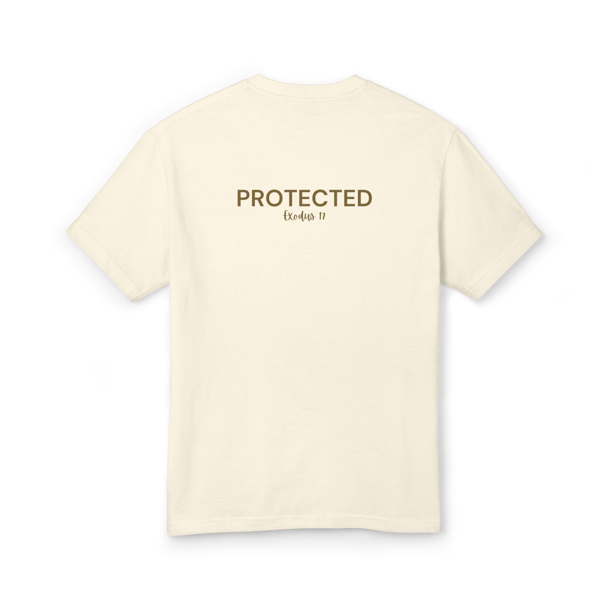 Protected Tee — Gold Embroidered Christian Graphic T-Shirt