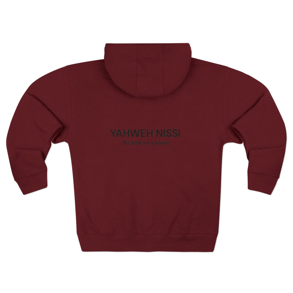 Yahweh Nissi Zip Hoodie — "The Lord Is My Banner"- White Collection - Christian Faith Pullover