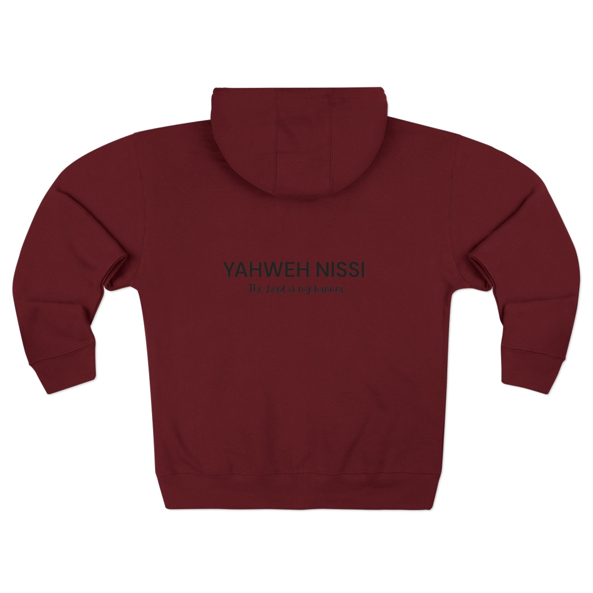 Yahweh Nissi Zip Hoodie — "The Lord Is My Banner"- White Collection - Christian Faith Pullover