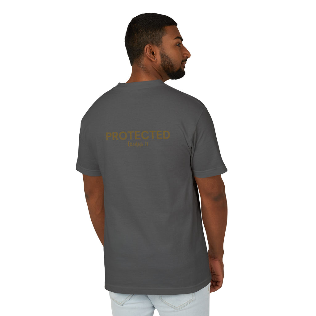 Protected Tee — Gold Embroidered Christian Graphic T-Shirt