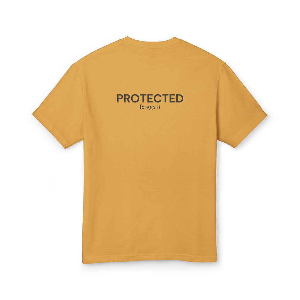 Protected Tee — Black Embroidered Christian Graphic T-Shirt
