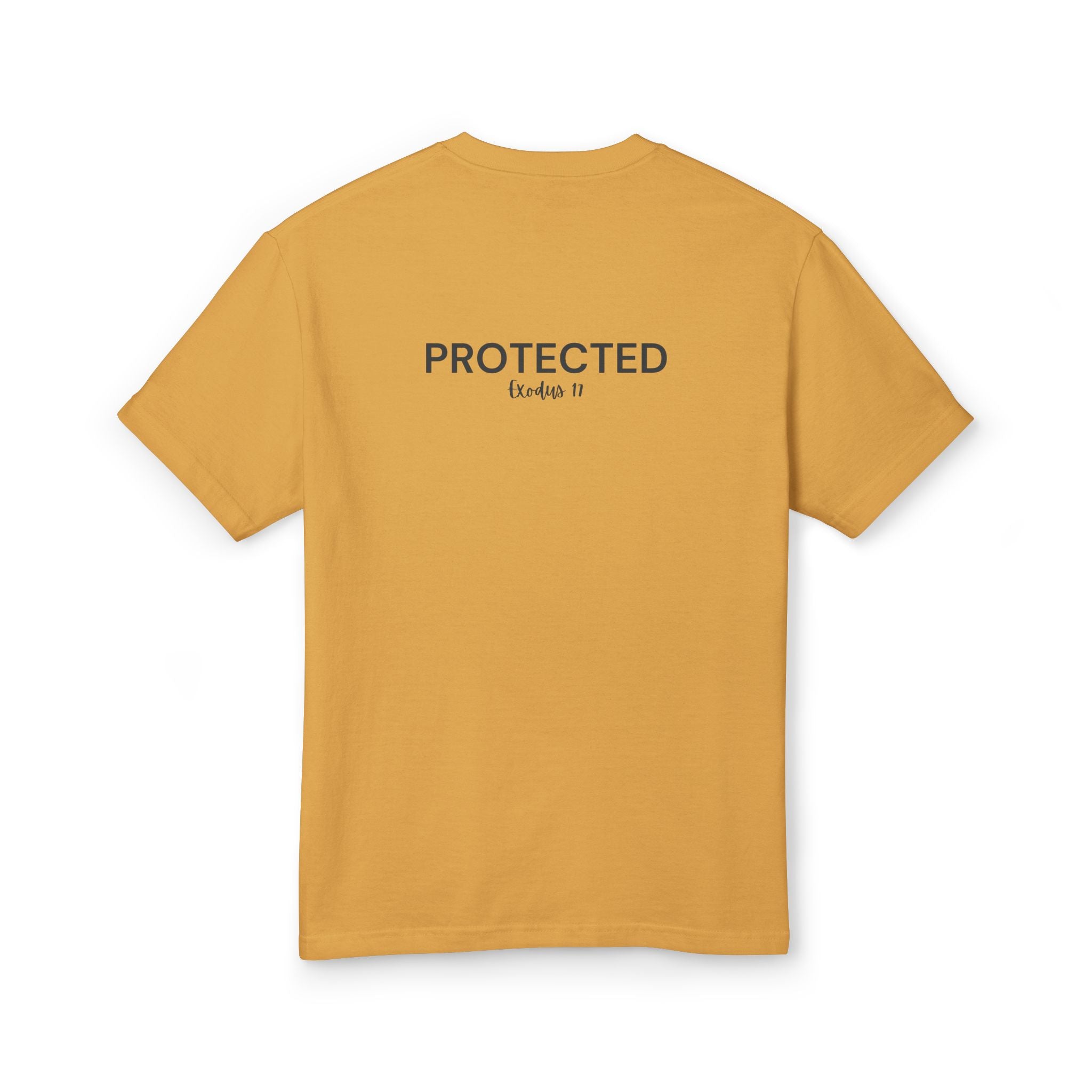 Protected Tee — Black Embroidered Christian Graphic T-Shirt