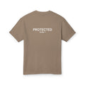 Protected Tee — White Embroidered Christian Graphic T-Shirt