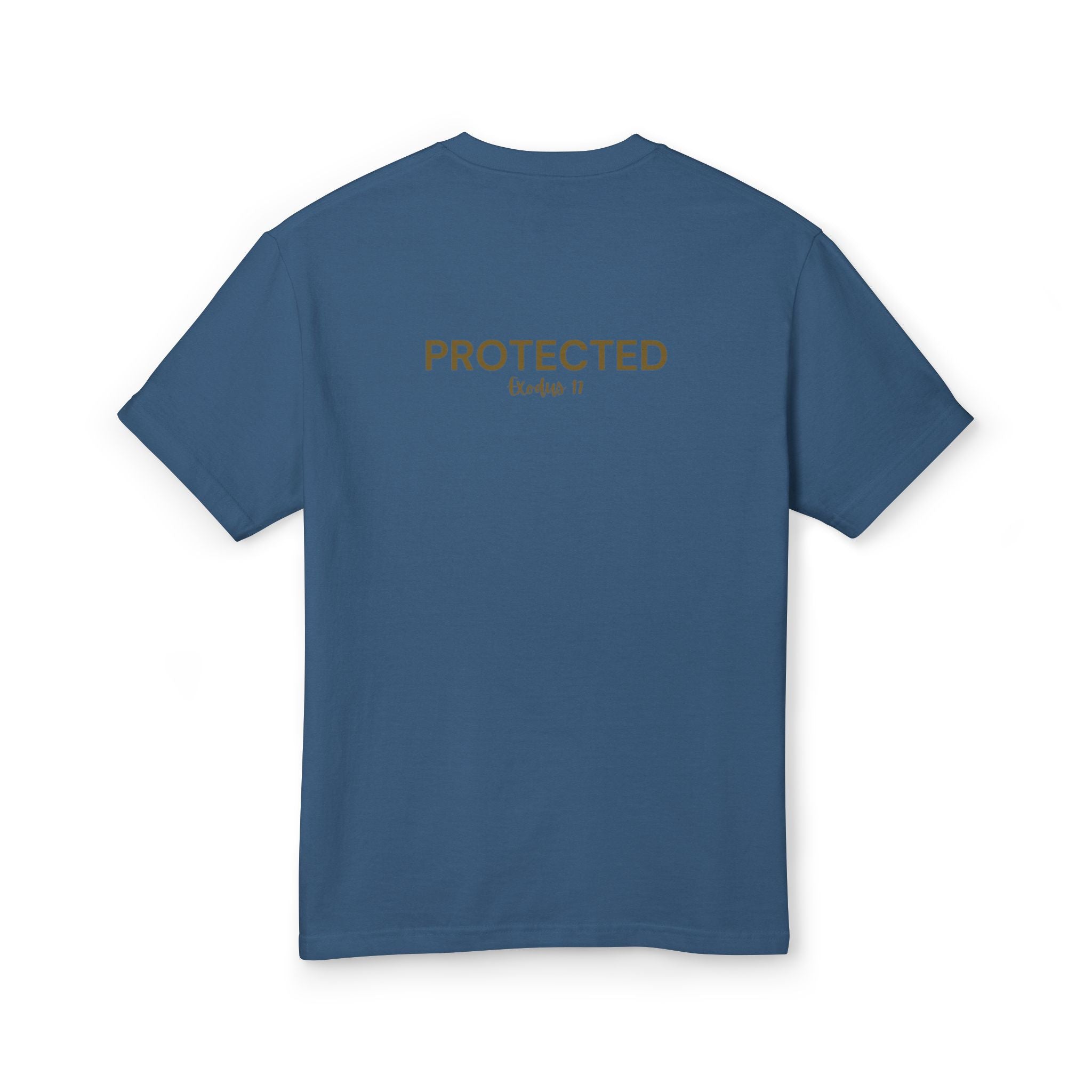 Protected Tee — Gold Embroidered Christian Graphic T-Shirt
