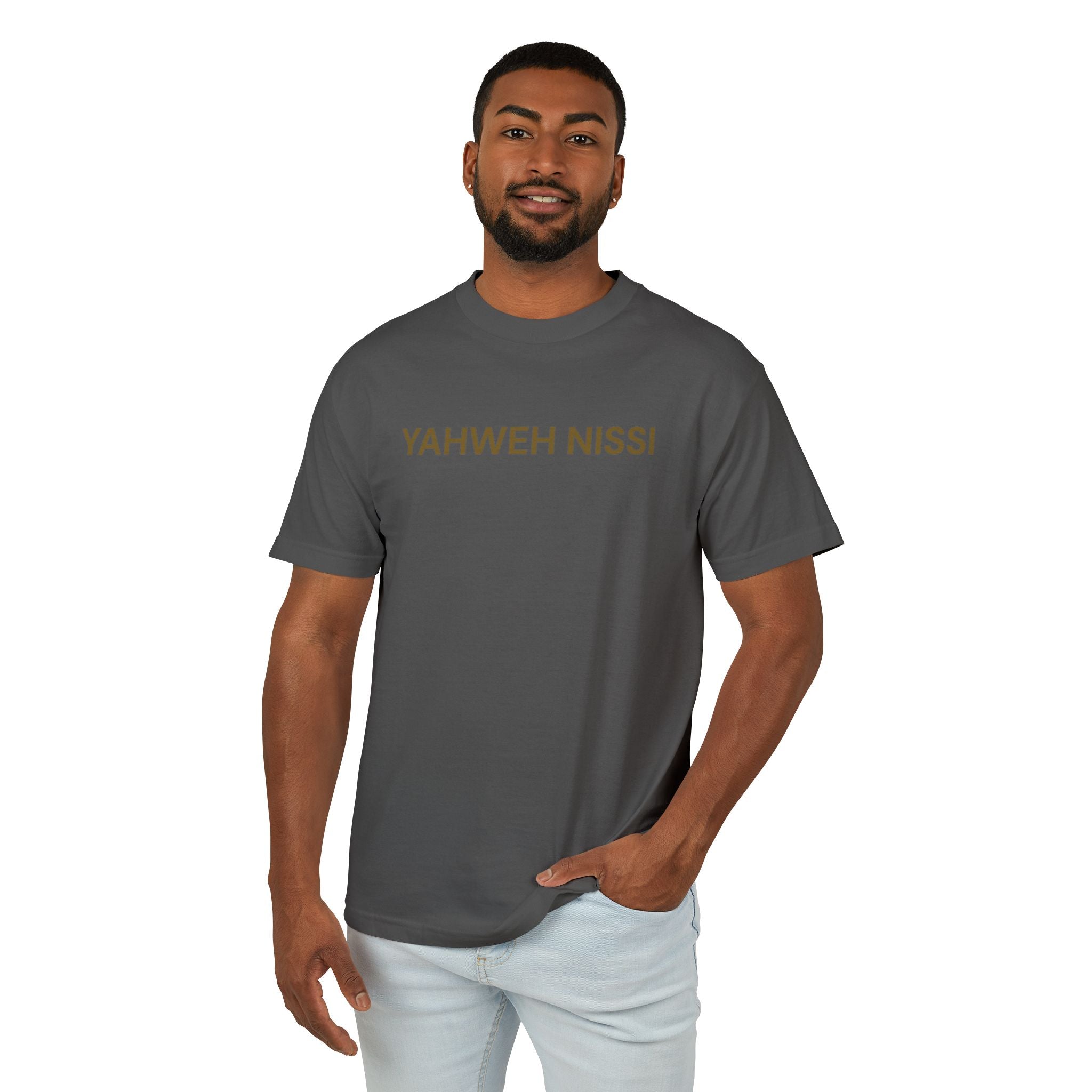 Protected Tee — Gold Embroidered Christian Graphic T-Shirt