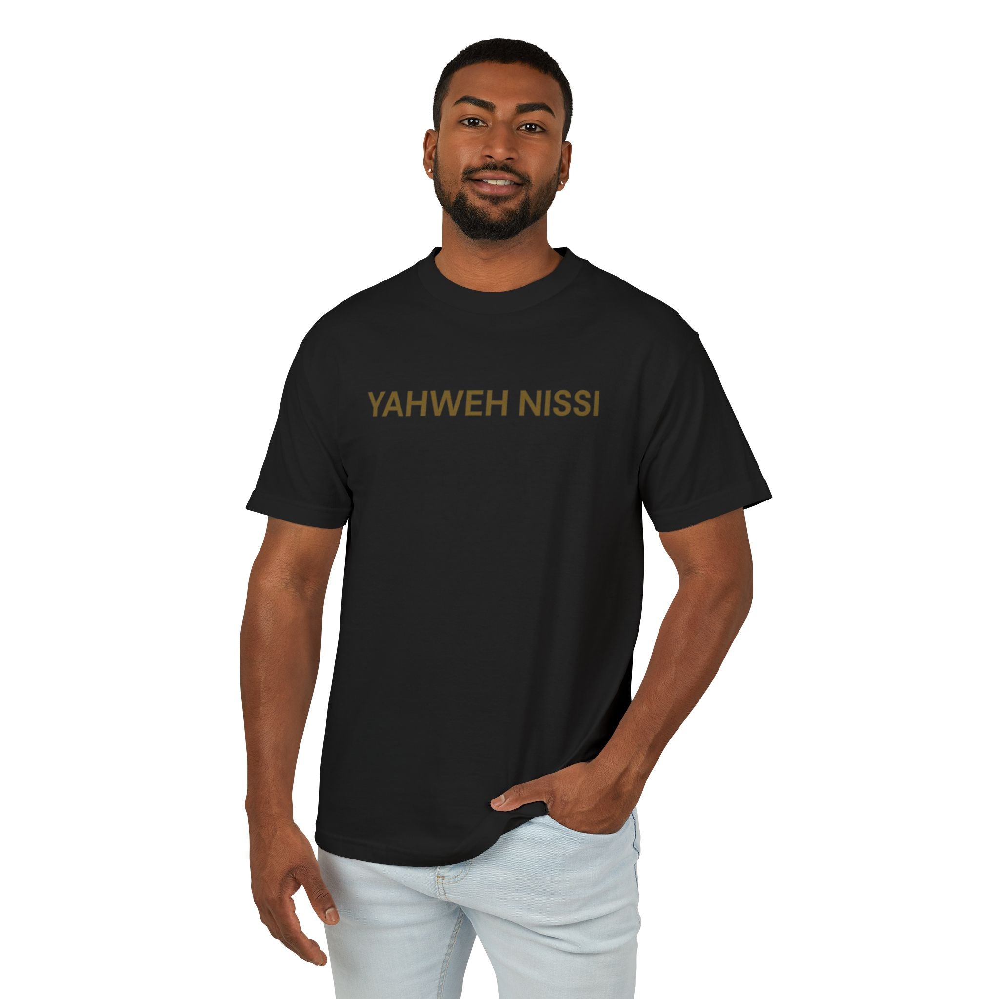 Protected Tee — Gold Embroidered Christian Graphic T-Shirt