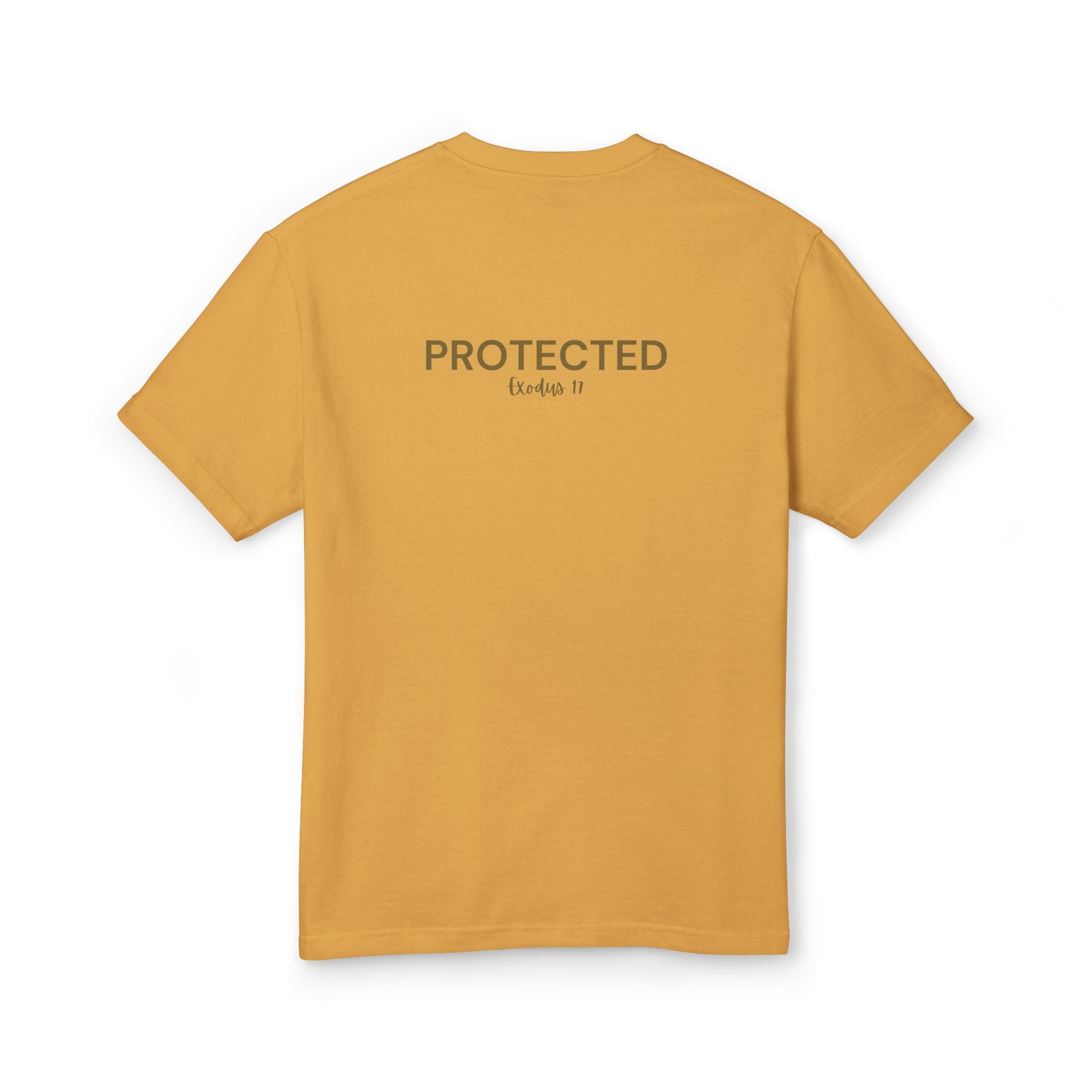 Protected Tee — Gold Embroidered Christian Graphic T-Shirt