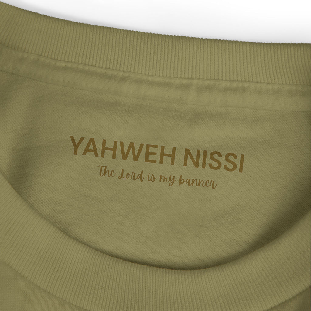 Victorious Tee — Gold Embroidered Christian Graphic T-Shirt