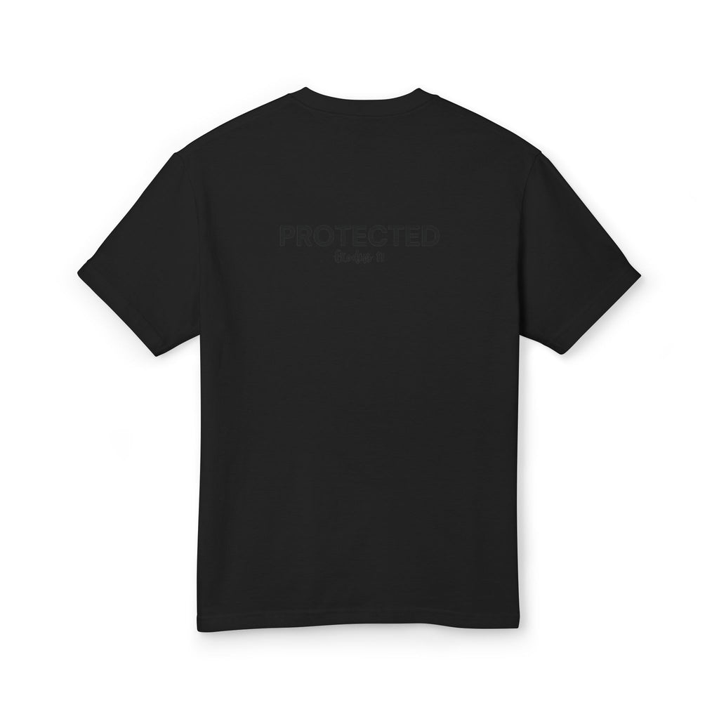 Protected Tee — Black Embroidered Christian Graphic T-Shirt