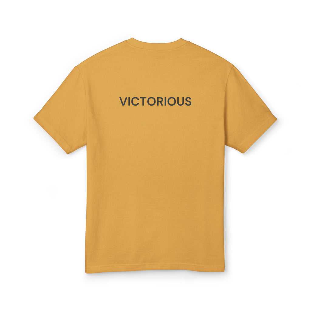 Victorious Tee — Black Embroidered Christian Graphic T-Shirt