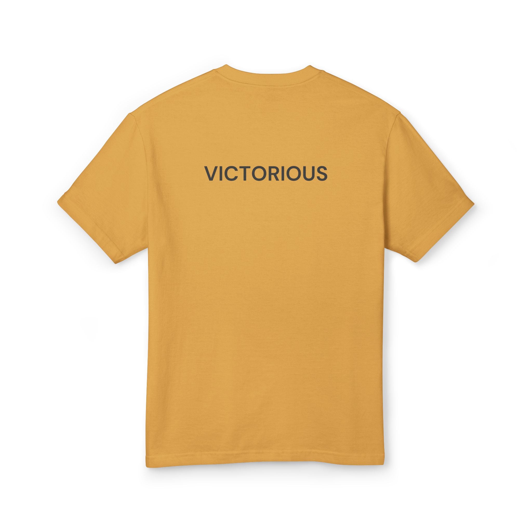 Victorious Tee — Black Embroidered Christian Graphic T-Shirt