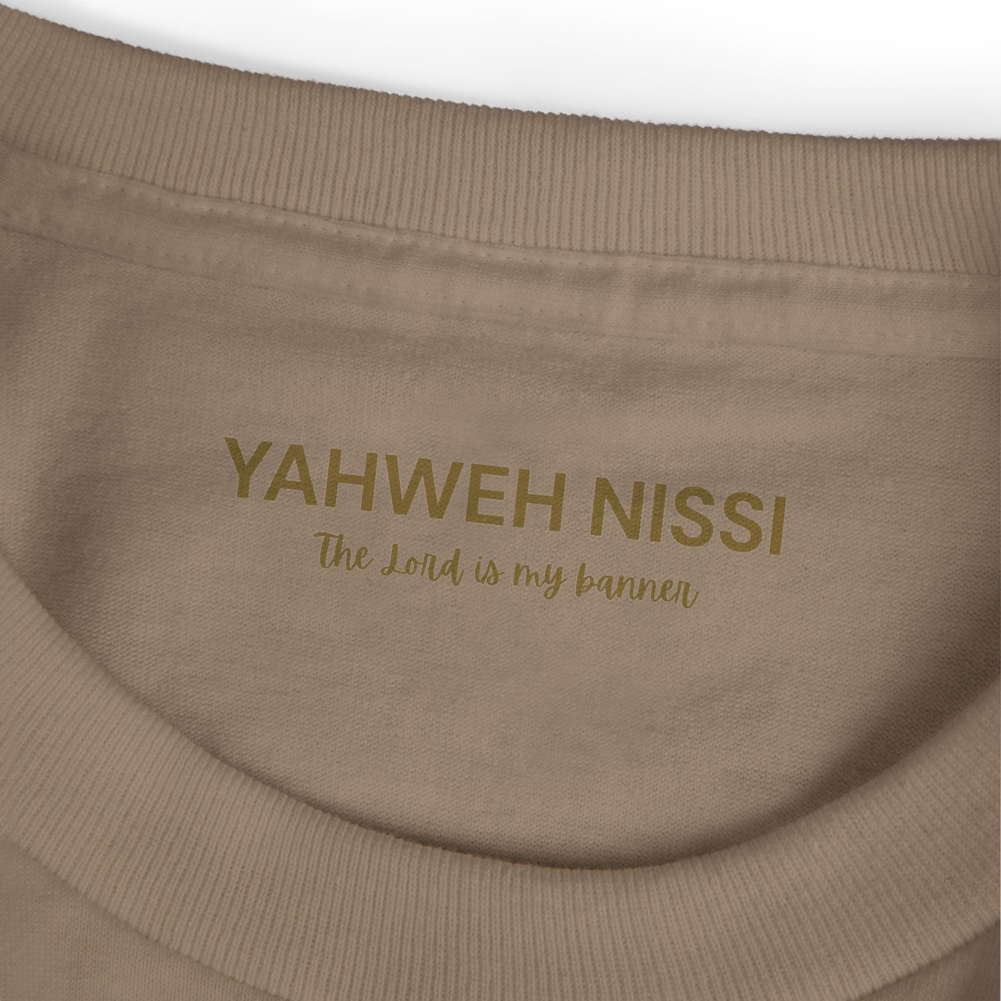 Victorious Tee — Gold Embroidered Christian Graphic T-Shirt