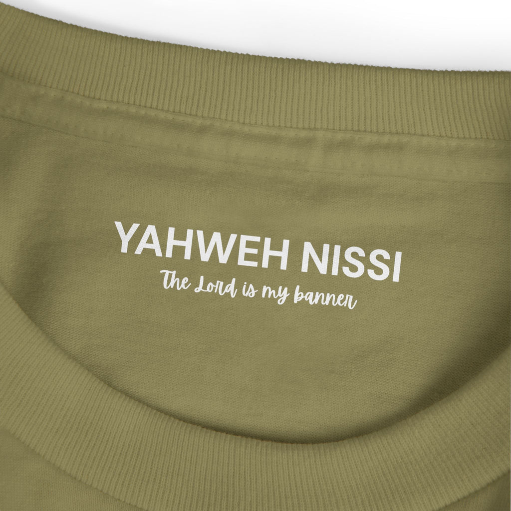 Protected Tee — White Embroidered Christian Graphic T-Shirt