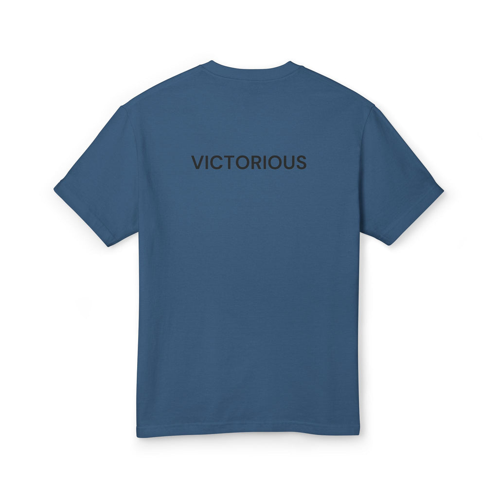 Victorious Tee — Black Embroidered Christian Graphic T-Shirt