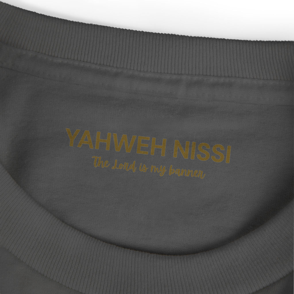Victorious Tee — Gold Embroidered Christian Graphic T-Shirt