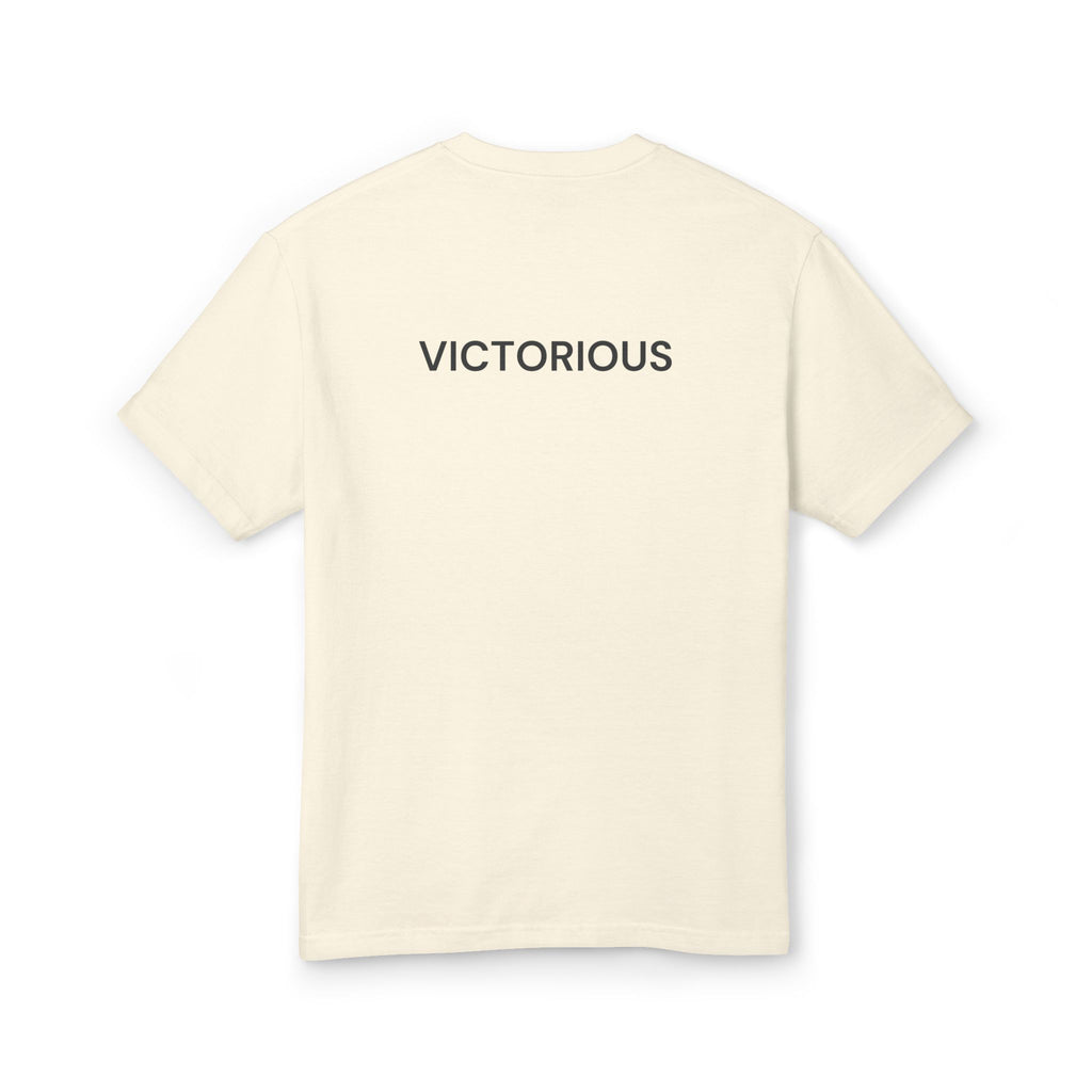 Victorious Tee — Black Embroidered Christian Graphic T-Shirt