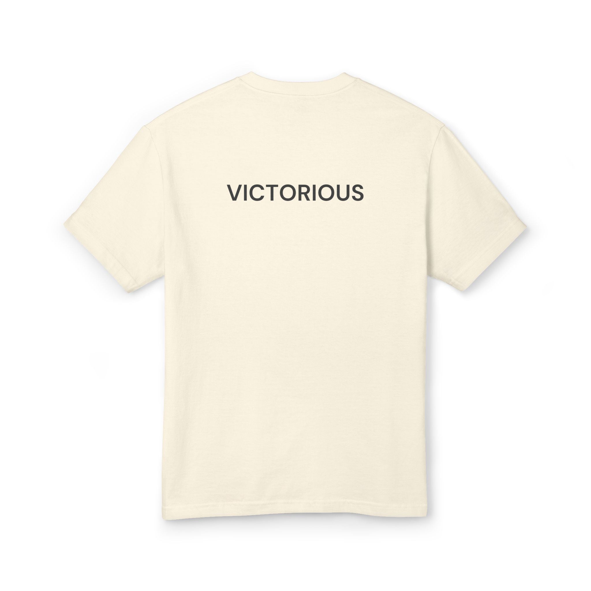Victorious Tee — Black Embroidered Christian Graphic T-Shirt