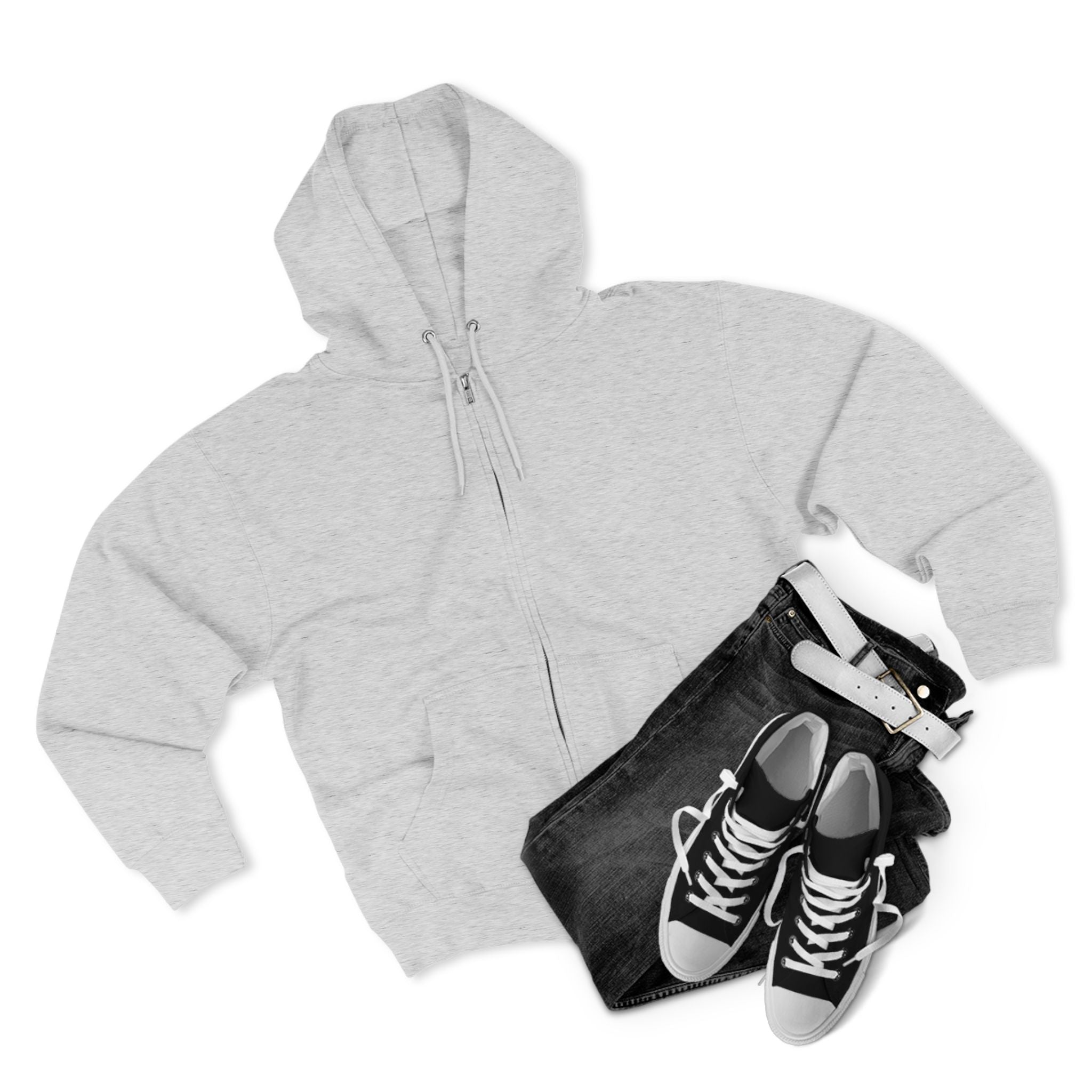 Yahweh Nissi Zip Hoodie — "The Lord Is My Banner"- White Collection - Christian Faith Pullover